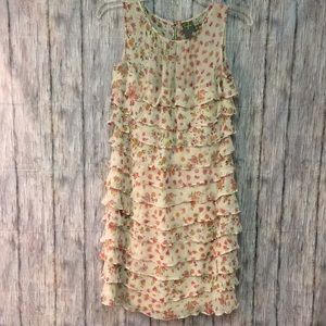 Taylor Anthropologie floral dress key hole back